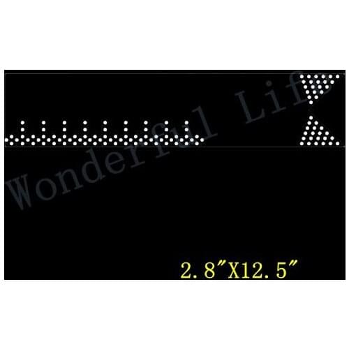 Free shipping Simple Crystal V-cut Cheer Bow Hotfix Heat Rhinestone Transfer Desgin Motif for Cheer bow