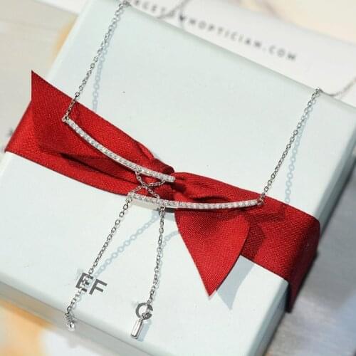 S925 silver inlaid with full diamond AAAAA zircons, high sense of tassel clavicle chain, exquisite brand jewelry gift for girls