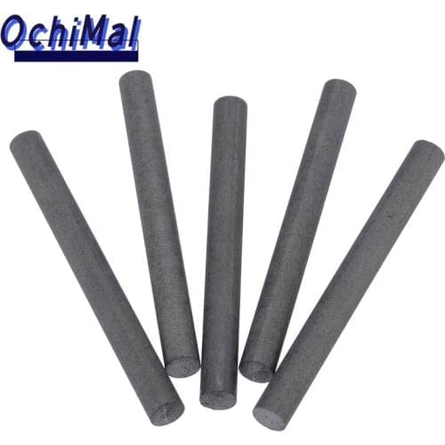 5pcs Black Carbon Rod 99.99% Graphite Electrode Cylinder Rods Bars 3 4 5 6 8 10 12 13 15 16 20mm Round 100mm Length