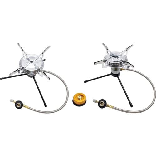 Gas Stove Portable Outdoor Hiking Propane Butane Burner Stainless Steel BBQ