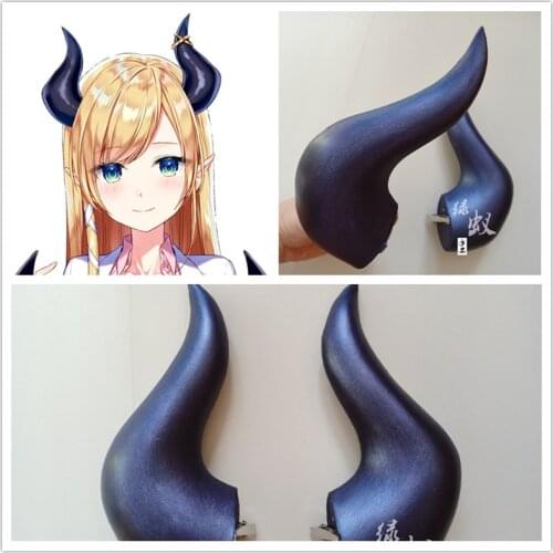 Hololive VTuber Cosplay Teacher Yuzuki Choco Horns Head Clip Headwear Hairwear Cosplay Props Accessories Halloween Christmas