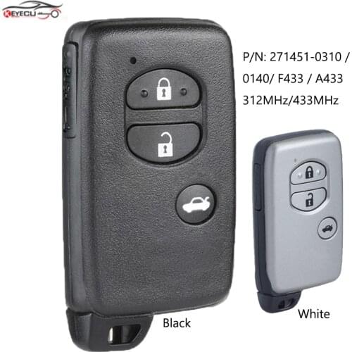 KEYECU Smart 3 Button Remote Car Key Fob 312MHz / 433MHz for Toyota Camry Crown Mark X Majesta P/N: 271451-0310/0140 /F433/A433