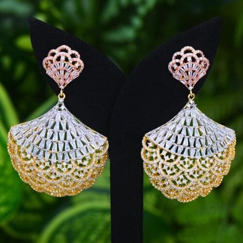 LARRAURI Fashion Jewelry Stylish Raindrop Earrings Full Micro inlay Micro Plated Banquet Popular Best Gift