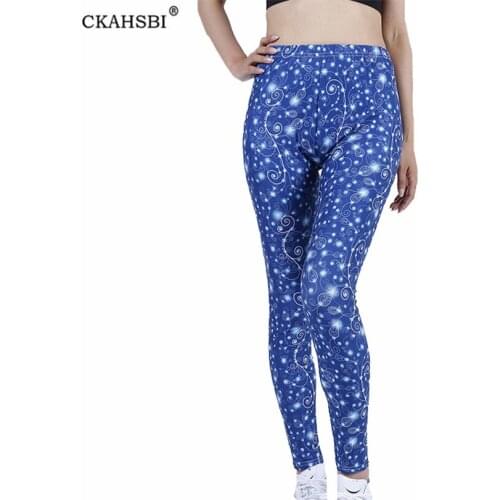 CKAHSBI Leggings Sport Fitness Running Yoga Pants High Waist Gym Blue Shiny Roll Elastic Pantalones Women 2021 Tight Trousers