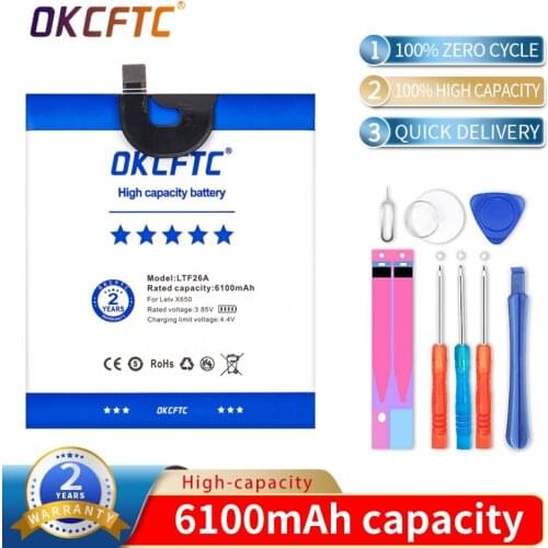 Original High Quality LTF26A 6100mAh Large Capacity Li-ion Backup Battery For LeTV LeEco Le Pro 3 AI X650 Smart Phone