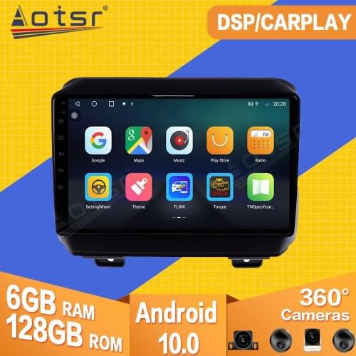 6+128G For Jeep Wrangler 2018 2019 2020 Android Car Tape Radio Recorder Video Player Navigation GPS Carplay Multimedia Head Unit