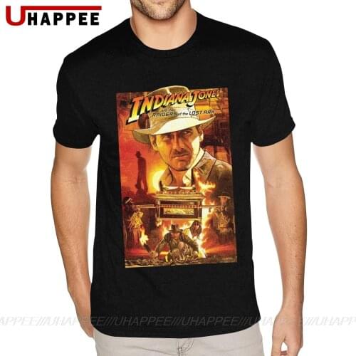 Christmas Indiana Jones Tees Shirts Men 4XL Short Sleeve Black Round Neck Shirt