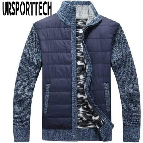 Cardigan Sweater Mens Fleece Sweater Coat Male Autumn Winter Thick Knitted Sweaters Slim Fit Zipper Sweater Jacket Outerwear