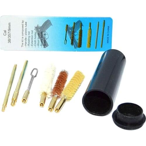 7 Pcs/set for Pocket Size Handgun Cleaning Kit Hand Gun Rod Brush Professional Gun Cleaning Tools 9mm .357 .38 Caliber