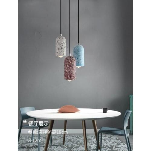 Nordic E27 Pendant Lights Colorful Cement Retro Industrial Lamp Modern Decor Loft Kitchen Hanging Lamp For Bedroom Bar Luminaire