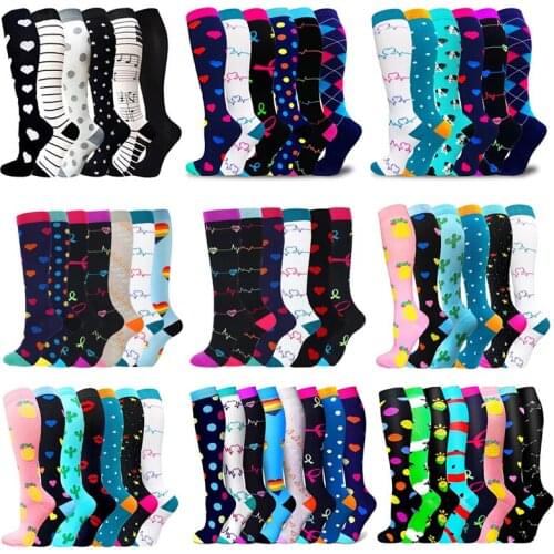 Dropship Wholesales Compression Socks Unisex Sports Socks Varicose Veins Socks Football Running Socks Multi Set Lots Men Socks