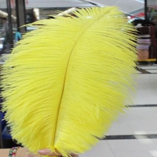 New.50pcs high-quality hotel supplies birthday party supplies natural yellow feather feather 25-30cm 10-12 inches Free shipping