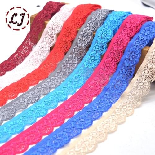 New hot sale 5yd/lot High Quality Elastic Lace Trim ribbon For Sewing crafts underwear decoration lace handmade accessories DIY