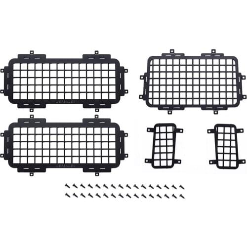 For MN D90 D99S MN99S 1/12 RC Car Upgrade Parts Rear Side Metal Stereoscopic Window Mesh Protective Net Accessories