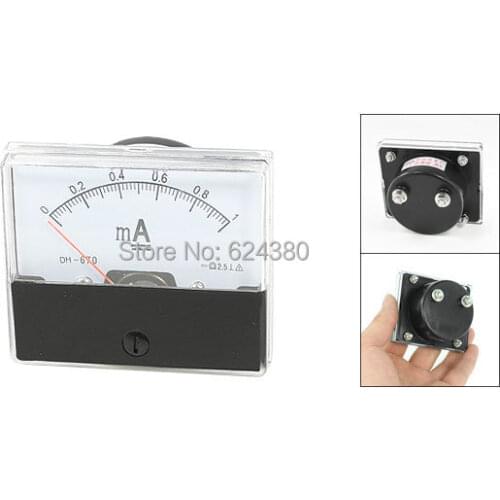 DC 0-1mA 10mA 20mA 30mA 50mA 100mA 200mA 500mA Analog Ammeter Panel AMP Current Meter Gauge DH670 Pointer DC voltmeter
