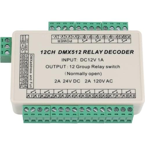12CH Relay Switch DMX512 Signal Controller Relay Output 12 Way Relay Switch, WS-DMX-RELAY-3CH