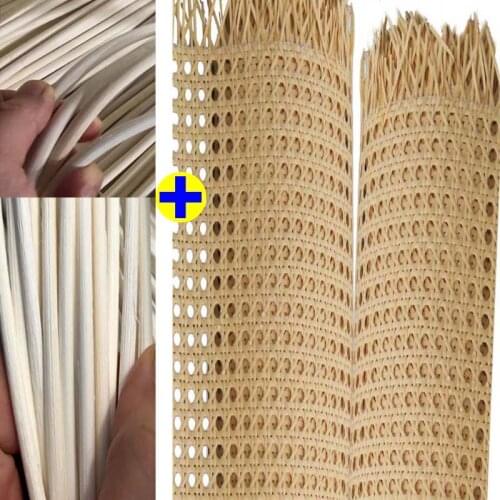 40-170cm Natural Indonesian Real Rattan Material Roll With Cane Stick Handmade Weaving Mat Furniture Chair Table Ceiling Cabinet
