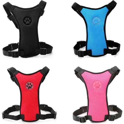 Breathable Mesh Dog Harness Leash With Adjustable Straps Pet Harness With Car Automotive Seat Safety Belt Dog Chest Straps