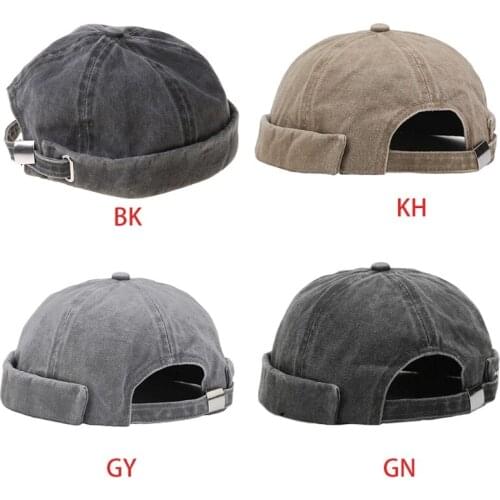 Vintage Street Dance Hip Hop Hat Adjustable Brimless Melon Beanie for Men Women
