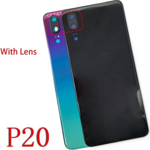Glass Back Battery Cover Case P20 Rear Door Housing Back Cover With Camera Glass Lens For Huawei P20