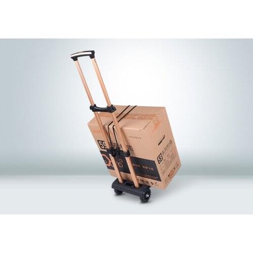 Buy Food Small Cart Home Aluminum Alloy Trolley Car Shopping Cart Four Wheel Luggage Cart Folding Portable Trolley