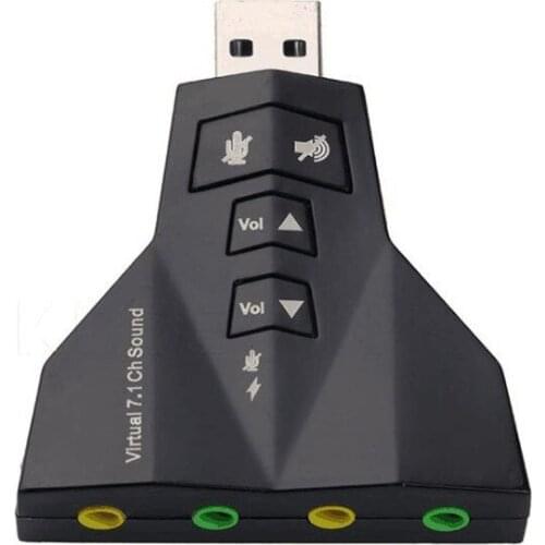 USB Sound Adapter External Virtual 7.1 Channel 3D Sound Card Flexible Audio Interface for Laptop PC USB 2.0 Adapter