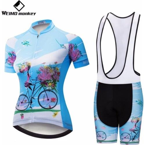 Women Cycling Set 2019 Bike Jersey Shorts Set Mountain Bike Clothing MTB Bicycle Clothes Wear Maillot Ropa Ciclismo Top bottom