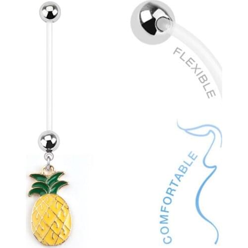 1PC Mix Stainless Steel Pineapple Navel Piercing Gold Pregnant Belly Button Rings Piercings Navel Sexy Body Piercing Jewelry