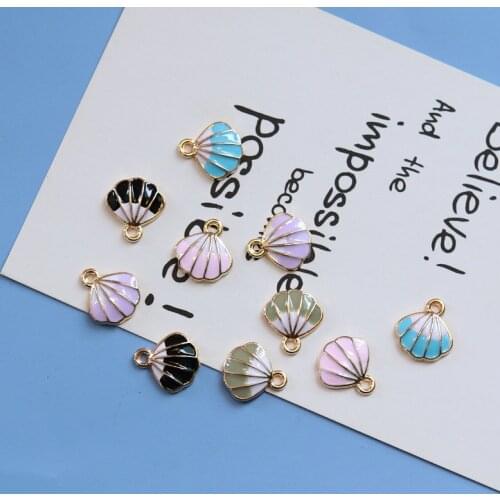 10pcs/Lot Shell Diy Handmade Oil Enamel Charms Design for Jewelry Making Earring Bracelet or Necklace