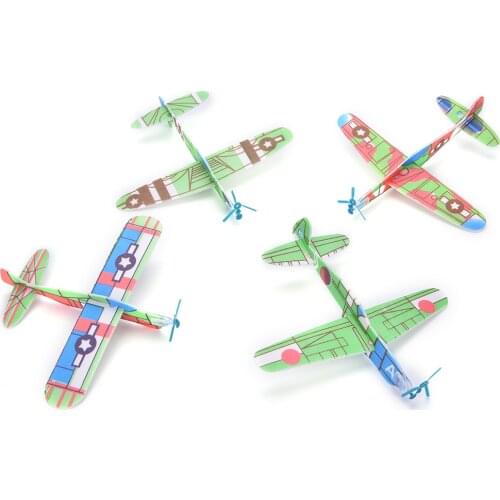12Pcs/set DIY Assembly Flapping Wing Flight For Children Flying Kite Paper Airplane Model Imitate Birds Aircraft Toys