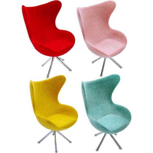 4Pc 1:12 Scale Dollhouse Miniature Green Plastic Office High Back Chairs Living Room Modern Furniture Set Accessory