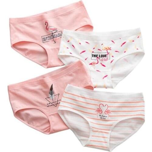 4PCS/Lot Children Cotton Underwear Young Girls Briefs Solid Low Waist Short Briefs Comfortable Ladies Panties TWY-0749-4p