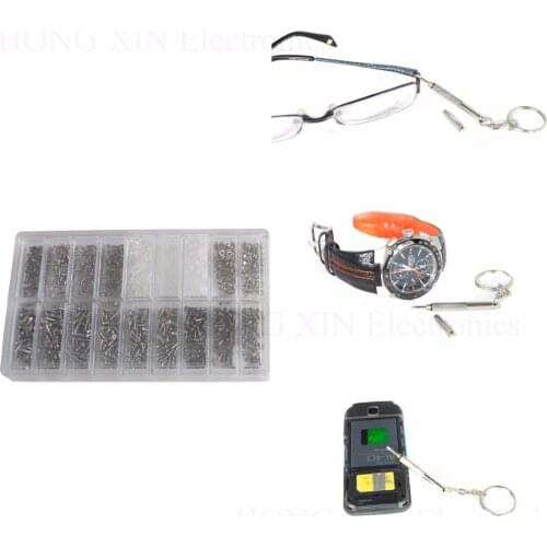 900pcs Stainless Steel Glasses Sunglass Clock Watch Spectacles Phone Set Kit Silver Screws Nuts Screwdriver Repair Tool screw