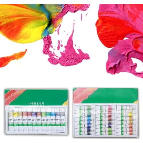 12ml 12/24 Colors Professional Gouache Paint Tubes Set Draw Painting Pigment Art Supplies