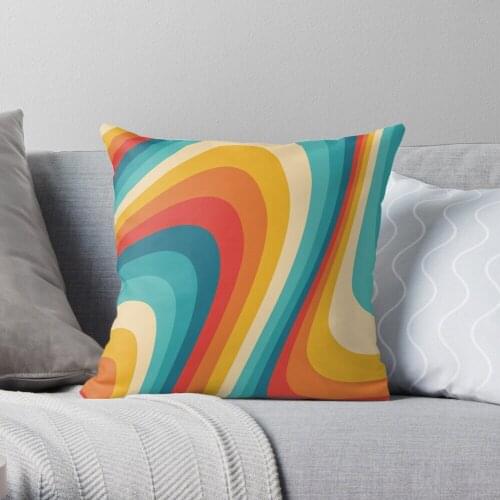 70s Retro Aesthetic Throw Pillow Decor Pillow Case Home Cushion Cover 45*45cm