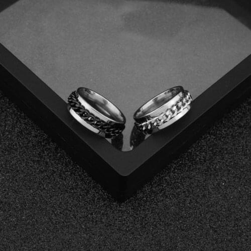 Black Zircon Finger Rings for Men Women Hip Hop Punk Knot Jewelry Stainless Steel Ring Fashion Party Kpop