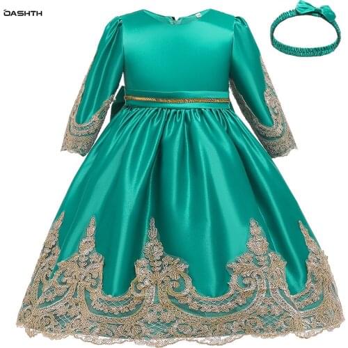 OASHTH Childrens wear new childrens dress skirt host girl catwalk dress forged cloth puffy princess dress