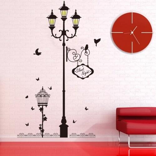 Ancient lamp bird wall stickers Vinyl Living room Bedroom Sofa Background decoration Mural Art Decals home decor Wallpaper