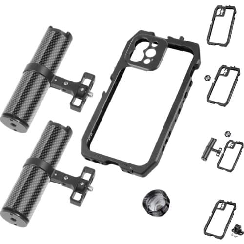 Phone Cage,Smartphone Video Rig Mobile Cage For Iphone 12/ 12 Pro Phone Cage With Cold Shoe And 1/4 Thread Holes