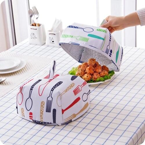 Kitchen Accessories Dining Table Food Cover Dust Keeping Warm Cooking Tools Anti Fly Mosquito Hygiene Lid Folding Insulated