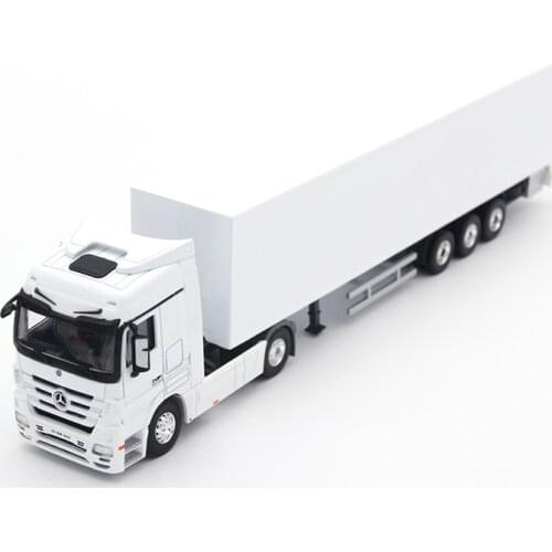 Diecast 1/50 Scale Simulation Container Truck Model Die-cast White Static Alloy Container Models Toys Collection Gifts Display