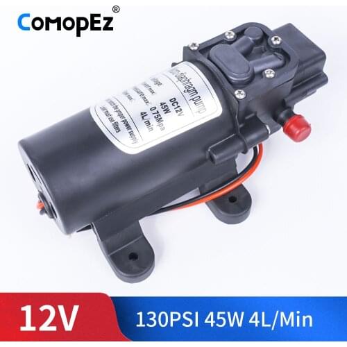 DC 12V 45W 130PSI 4L / Min Electric Diaphragm Pump Self-priming Booster Home Garden Return Control Car Wash