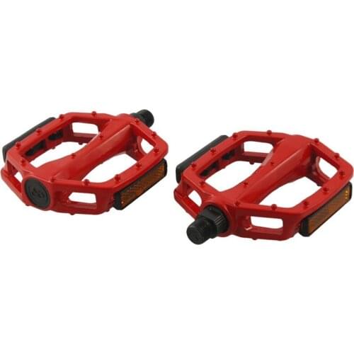 Metal MTB BMX Bike Bicycle Platform Pedals Red 14mm Axle Pair
