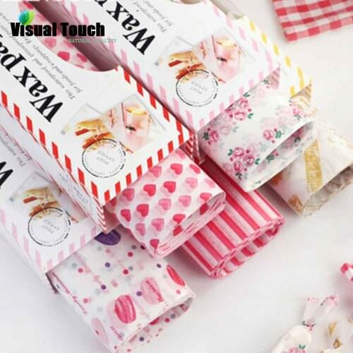 Visual Touch 50Pcs/Lot Set Wax Paper Grease Paper Toast Bread Sandwich Burger Food Wrapping Oilpaper BBQ Baking Christmas