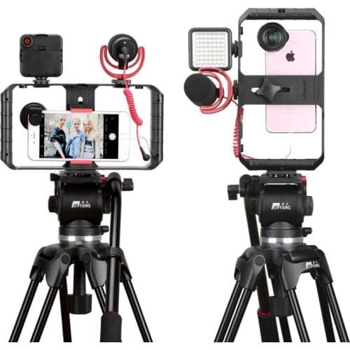 New Version Mobile Phone Camera Tripod Surport LED Lights Vedio Film Design Steady Shoots Professional Camera Tilt Stabilizer