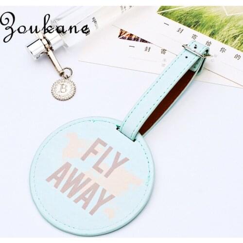 2019 New Leather Round Luggage Tag PU Suitcase Label Bag Pendant Handbag Travel Accessories Name ID Address Tags LT01C