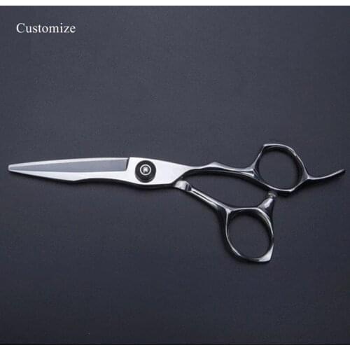 Customize logo JP steel 6 inch silver hair scissors haircut makas barber tools hair cutting shears hairdressing scissor
