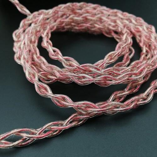 One Meter 4 Strands Bold High-purity Single Crystal Copper-copper-silver hybrid headset upgrade cable OD4.3 36*0.08