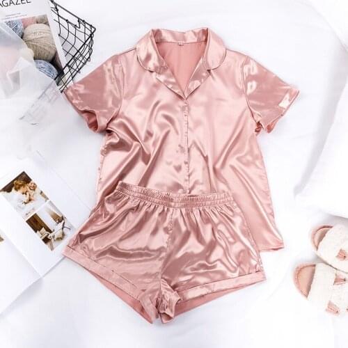 Pajamas womens summer loose ice silk casual home wear pijama unicornio lenceria femenina zaful Elegant and silky pajamas