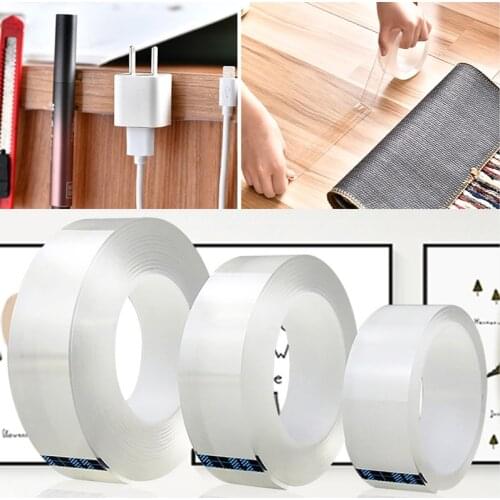 1/2/3/5M Transparent Magic Double-Sided Tape Adhesive Nano Strong sticky Tape Removable Reusable Waterproof Nano Adhesive Tape